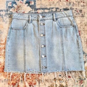 Pacsun Button Up Light Wash Jean Skirt